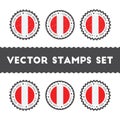 I Love Peru vector stamps set.