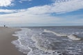 Choppy seas bashing the beach Royalty Free Stock Photo