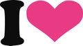 I love with pink heart