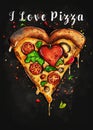 I Love Pizza - Heart Shaped Pizza