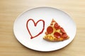 I love pizza, Heart with pizza