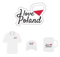 I Love Poland Logo, Flag Heart Royalty Free Stock Photo