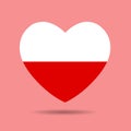 I love Poland, Poland flag heart vector illustration isolated on white background Royalty Free Stock Photo