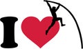 I love Pole vault silhouette Royalty Free Stock Photo