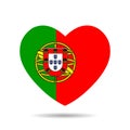 I love Portugal, Portugal flag heart vector illustration isolated on white background