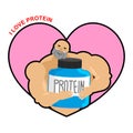 I love protein. Athlete and Sports Nutrition. Cute Bodybuilder.