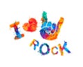 I love rock. Sign of the horns Royalty Free Stock Photo