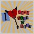 I love rocknroll poster Royalty Free Stock Photo