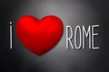 I love Rome - heart shape, black background Royalty Free Stock Photo