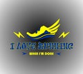 I love running, running logo, runner