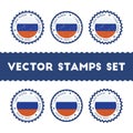 I Love Russian Federation vector stamps set.