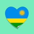 I love Rwanda flag heart