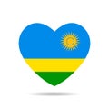 I love Rwanda, Rwanda flag heart vector illustration isolated on white background