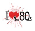 I love 80s decade symbol Royalty Free Stock Photo