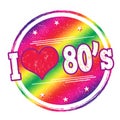 I love 80`s sign or stamp