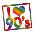 I love 90`s sign or stamp