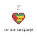 I love Sao Tome and Principe t-shirt design. Royalty Free Stock Photo