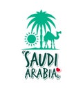 I Love Saudi Arabia in White Background