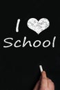 I love school on black board Royalty Free Stock Photo