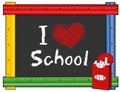 Love School, Ruler Frame, Big Red Heart, Box of Chalk