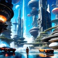 I love science fiction picture full colour city because it is so different from any other type of city.