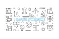 I love science vector horizontal banner in line style