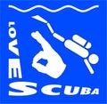 I Love Scuba Diving sign Royalty Free Stock Photo