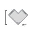 I love selfi. Phone as a symbol of heart. Vector illustration. I