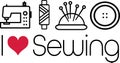 I love Sewing Sewing Icons Design