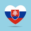 I love Slovakia, Slovakia flag heart vector illustration isolated on white background