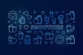 I Love Smoothies blue outline vector horizontal banner Royalty Free Stock Photo