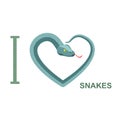 I love snakes. ÃÂ«ymbol of heart of snake. Python curled up. Ve