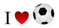 I love soccer ball isolated Royalty Free Stock Photo