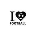 I love soccer, I love football icon isolated on white background Royalty Free Stock Photo