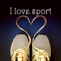 I love sport - laced sneaker heart