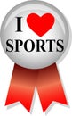 I Love Sports Button/eps Royalty Free Stock Photo