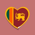 I love Sri Lanka flag heart