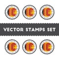 I Love Sri Lanka vector stamps set.