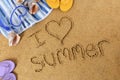 I love summer beach vacation message