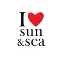 I love sun and sea icon vector Royalty Free Stock Photo