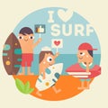 I Love Surf Poster Royalty Free Stock Photo