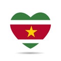 I love Suriname, Suriname flag heart vector illustration isolated on white background