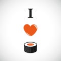 I love sushi with salmon heart design