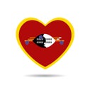 I love Swaziland, Swaziland flag heart vector illustration isolated on white background