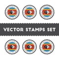 I Love Swaziland vector stamps set.