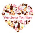 I Love Sweets heart shaped vector design