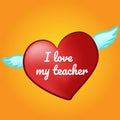 I love teacher on heart for Happy Teacher`s Day