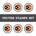 I Love Timor-Leste vector stamps set. Royalty Free Stock Photo