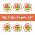 I Love Togo vector stamps set.