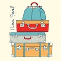 I love travel. Travel concept with vintage